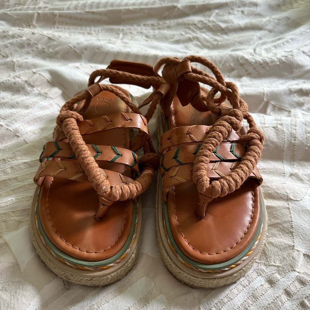 Farm Rio Rope Tie Flatform Sandals - Picture 3 of 5